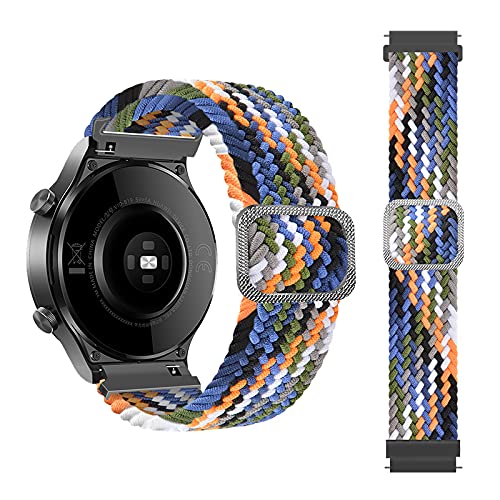 Tiggo 22mm Correa para Xiaomi Haylou RT LS05S/OnePlus Watch Bandas Correa,Nylon Reloj Recambio Brazalete Correa para Yamay Sw022/Imilab Kw66/Ticwatch GTX/CXB01/Polar Grit X/Vantage M/M2 (arcoiris1)