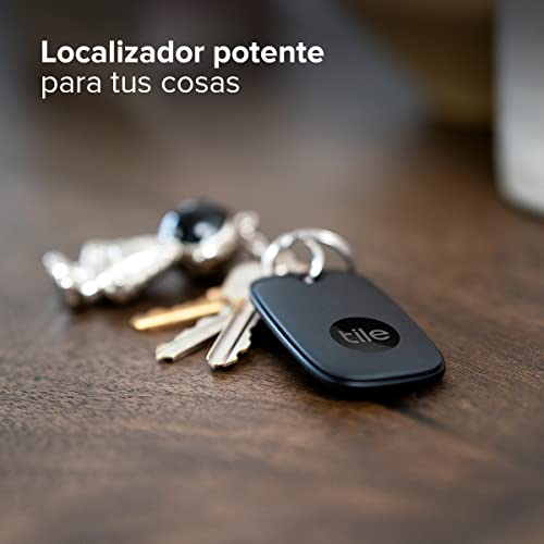 Tile Pro (2022) buscador de objetos Bluetooth, Pack de 1, Radio de búsqueda 120m, batería 1 año, compatible con Alexa, Google Smart Home, iOS, Android, Busca llaves, mandos a distancia y más, negro