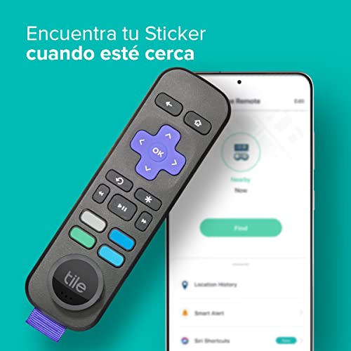 Tile Sticker (2022) buscador de objetos Bluetooth, Pack de 1, Radio búsqueda 45m, compatible con Alexa, Google Smart Home, iOS, Android, Busca llaves, mandos a distancia y más, Negro