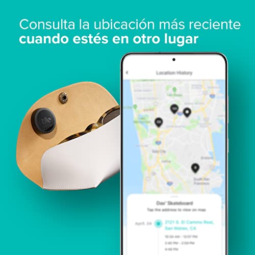 Tile Sticker (2022) buscador de objetos Bluetooth, Pack de 1, Radio búsqueda 45m, compatible con Alexa, Google Smart Home, iOS, Android, Busca llaves, mandos a distancia y más, Negro