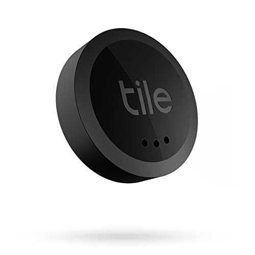 Tile Sticker (2022) buscador de objetos Bluetooth, Pack de 1, Radio búsqueda 45m, compatible con Alexa, Google Smart Home, iOS, Android, Busca llaves, mandos a distancia y más, Negro