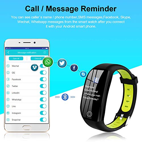 Tipmant Pulsera de Actividad, Reloj Inteligente Smartwatch Impermeable IP68 Pulsera Inteligentes con Pulsómetro Podómetro Calorías Pulsera Deporte para Android y iOS para Hombre Mujer Niños (Verde)