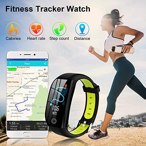 Tipmant Pulsera de Actividad, Reloj Inteligente Smartwatch Impermeable IP68 Pulsera Inteligentes con Pulsómetro Podómetro Calorías Pulsera Deporte para Android y iOS para Hombre Mujer Niños (Verde)