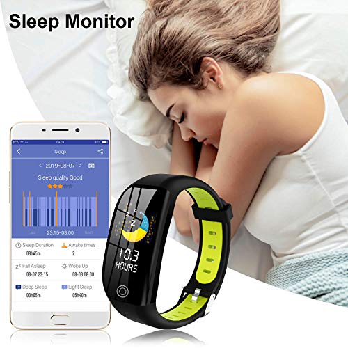 Tipmant Pulsera de Actividad, Reloj Inteligente Smartwatch Impermeable IP68 Pulsera Inteligentes con Pulsómetro Podómetro Calorías Pulsera Deporte para Android y iOS para Hombre Mujer Niños (Verde)