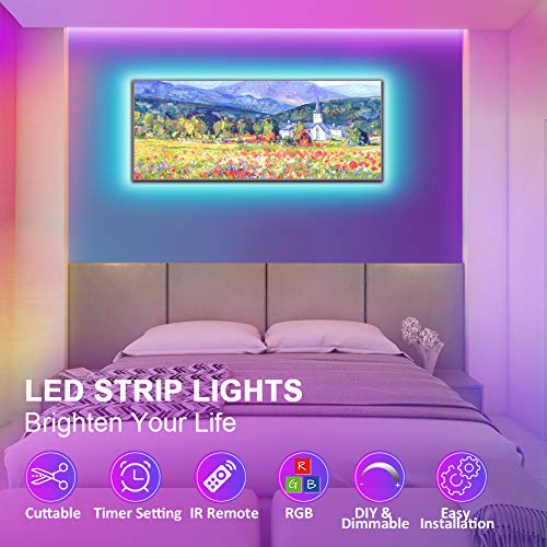 Tira LED 5M, Romwish RGB SMD 5050 Luces LED Kit de Cambio de Color con Control Remoto de 44 Teclas y Fuente de Alimentación, para Dormitorio, Cocina, TV, Fiesta, Decorativas Habitacion
