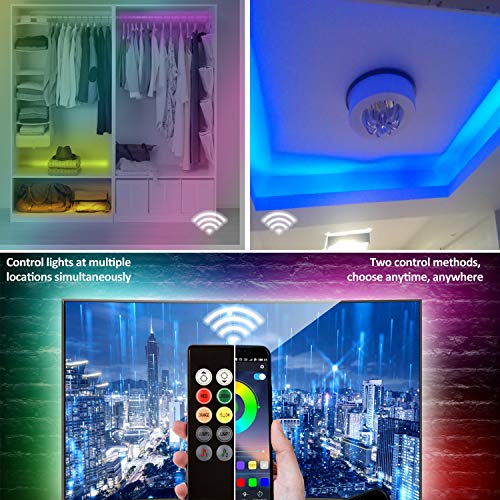 Tira LED TV, 3.5M para TV de 46-65 pulgadas, Mirror, PC, Control de mñusica e iluminación a través de APP, Tira de luz 5050 RGB USB LED Compatible(APP+control remoto)