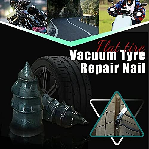 Tire Repair Rubber Nail-Fast Tool Self-Service Tire Repair Nail, Spiral Vacuum Tyre Repair Nail Tubeless Tire Repair Kit for Motorcycle Bike Bicycle,10 Pcs Exquisite Box Packaging (Large)