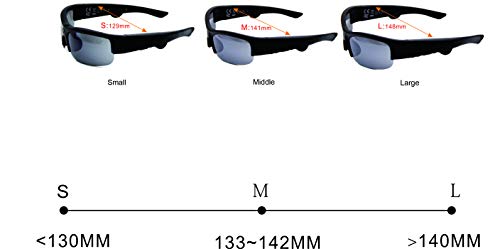 TJ Frames: Gafas de Sol con Audio con Auriculares Abiertos, Gafas de Sol Inteligentes, Gafas de Sol Deportivas con Lentes UV400 y conectividad Bluetooth (tamaño: 148 mm Grande)