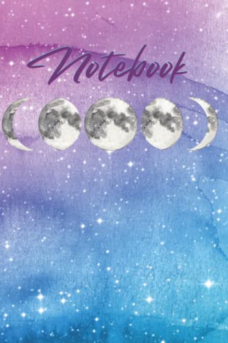 To the Moon and Back Space Notebook: Pink, Purple and Blue Space Moon Notebook | 6 x 9 Inches | 120 Pages | Dot Grid Paper (Lost in Space)