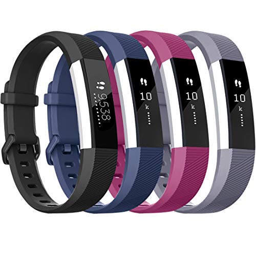 Tobfit Alta HR Correa Ajustable Suave Deporte Correas de Repuesto para Alta HR y Alta (Black+Navyblue+Grey+Purple, L)