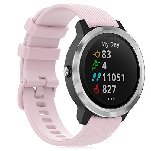 Tobheo Correa Compatible para Garmin Vivoactive 3 Silicona, Pulsera de Repuesto Deportivo Correa Reloj 20mm Compatible para Garmin Venu/Vivoactive 3 Music de Mujer Hombre (Sin Reloj)