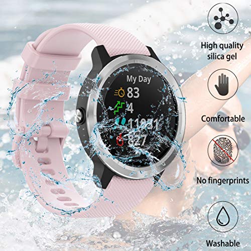 Tobheo Correa Compatible para Garmin Vivoactive 3 Silicona, Pulsera de Repuesto Deportivo Correa Reloj 20mm Compatible para Garmin Venu/Vivoactive 3 Music de Mujer Hombre (Sin Reloj)