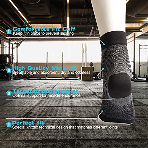 Tobillera deportiva para hombre y mujer, alivia el espolón calcáneo, la fascitis plantar y el dolor del pie, calcetines de compresión para fútbol y fitness