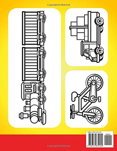 Toddler Coloring Book For Kids: Trucks Cars Trains Tractors and More Coloring Book for Kids ges 4-8 (Preschooler Boys and Girls)