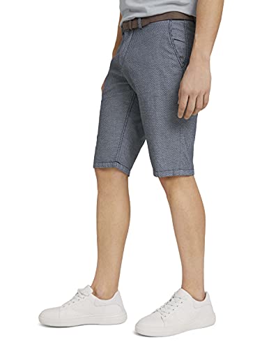 Tom Tailor 1025034 Josh Chino Bermuda Shorts, 26647-Grey Honeycomb Structure, 30 para Hombre