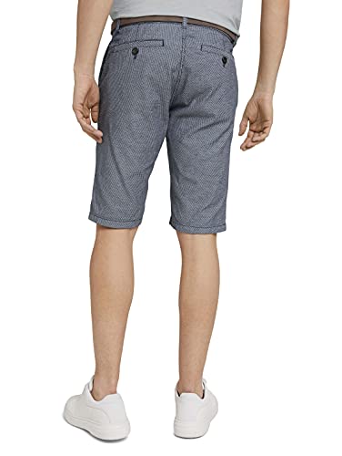 Tom Tailor 1025034 Josh Chino Bermuda Shorts, 26647-Grey Honeycomb Structure, 30 para Hombre