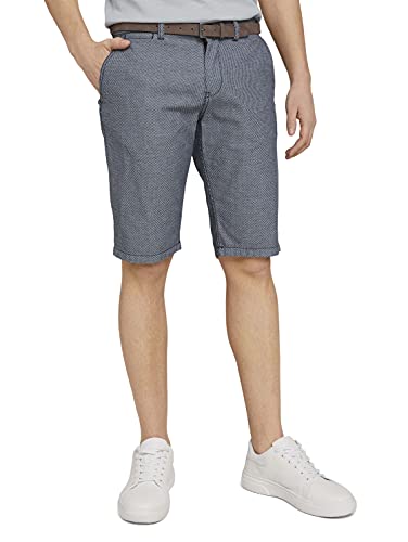 Tom Tailor 1025034 Josh Chino Bermuda Shorts, 26647-Grey Honeycomb Structure, 30 para Hombre