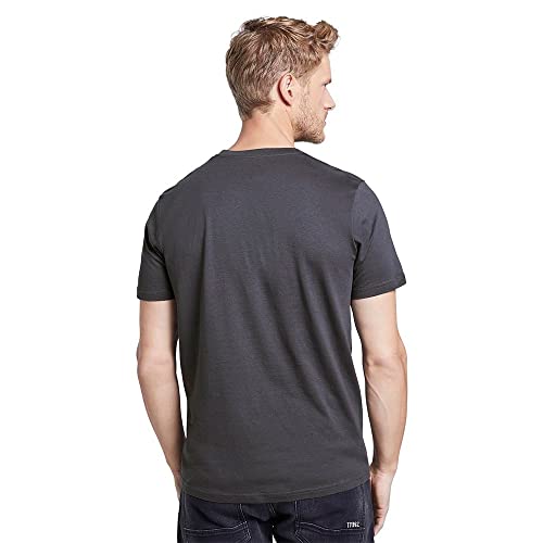 Tom Tailor Logo Camiseta, Gris (Tarmac Grey 10899), Large para Hombre