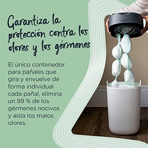 Tommee Tippee Recambios para Contenedor Pañales Avanzado Twist and Click, Película Greenfilm Antibacteriana y Sostenible, Pack de 12