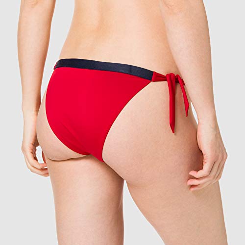 Tommy Hilfiger Cheeky Side Tie Bikini, Parte de arriba de bikini Mujer, Rojo Primario, L