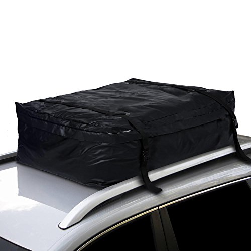 TOOLUCK Caja de Techo para Coche, 430 Litros, Plegable, Resistente al Agua, Portátil, Adecuada para Viajes y Todos los Vehículos con Portaequipajes, Negro (110 × 85 × 46 cm)