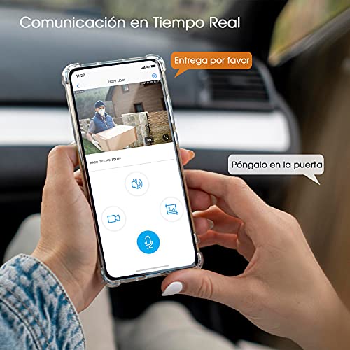 Topcony Camara Vigilancia WiFi Exterior, Camara de Seguridad con Visión Nocturna en Color de 30M, Detección de Movimiento, Alarma por Correo Electrónico, Audio de 2 Vias, Compatible con PC/Android/IOS