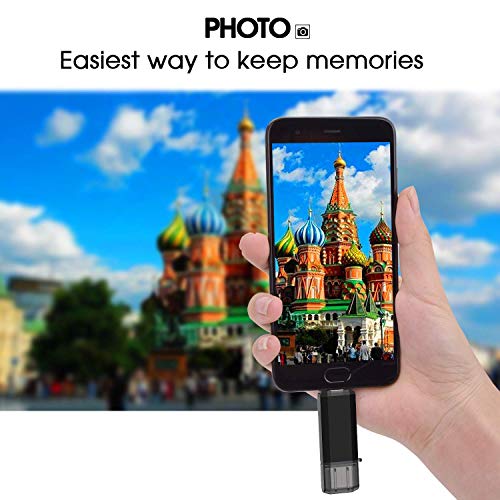 TOPESEL 64GB Memoria USB 3.0 Tipo C Dual OTG Flash Drive USB C Pendrives Llave Portátiles para Samsung Galaxy S8, S8 Plus, Note 8, Google Pixel XL, Negro