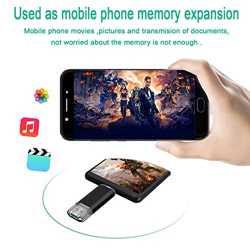 TOPESEL 64GB Memoria USB 3.0 Tipo C Dual OTG Flash Drive USB C Pendrives Llave Portátiles para Samsung Galaxy S8, S8 Plus, Note 8, Google Pixel XL, Negro