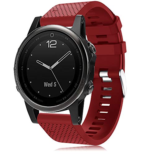 TOPsic Correa de Reloj para Garmin Fenix 5S, Banda de Reloj de Repuesto de Silicona Suave para Garmin Fenix 5S/Fenix 5S Plus/Fenix 6S/Fenix 6S Pro (NO Sirve Fenix 5 5X)