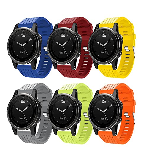 TOPsic Correa de Reloj para Garmin Fenix 5S, Banda de Reloj de Repuesto de Silicona Suave para Garmin Fenix 5S/Fenix 5S Plus/Fenix 6S/Fenix 6S Pro (NO Sirve Fenix 5 5X)