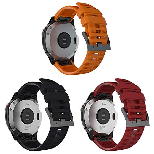 TOPsic Correa para Garmin Fenix 5 & Fenix 5 Plus, Correa de Reemplazo Silicona Easy Fit 22mm Deportes Pulseras Banda para Garmin Instinct/Fenix 5/Fenix 5 Plus/Forerunner 935/Fenix 6/Fenix 6 Pro