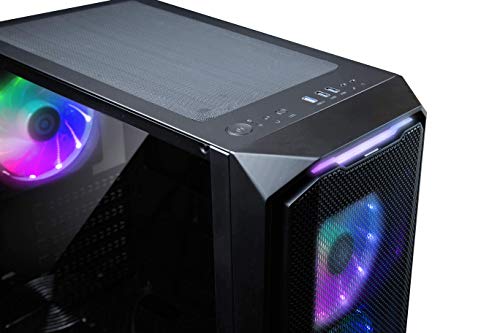 Torre Gaming Nfortec Krater para PC con Cristal Templado y 4 Ventiladores RGB de 120mm incluidos (compatible con placas base de Gigabyte, Asus y MSI) Color Negro