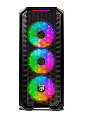 Torre Gaming Nfortec Krater para PC con Cristal Templado y 4 Ventiladores RGB de 120mm incluidos (compatible con placas base de Gigabyte, Asus y MSI) Color Negro