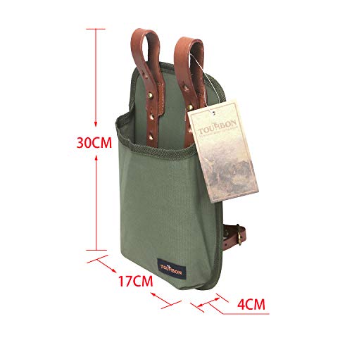 TOURBON Bolsa de lona de cuero para bicicleta U-lock Tote Bike Lock Holster Frame