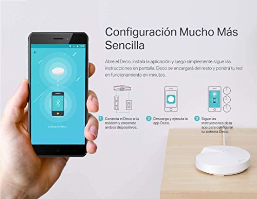 TP-Link Deco M4 (3-Pack) - Mesh Wi-Fi AC1200, cobertura de hasta 370 m², se adapta a pisos y hogares de varias plantas, modos de trabajo múltiple, 2 x puertos Gigabit por unidad