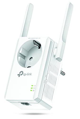 TP-Link TL-WA860RE - Repetidor de red Wifi extensor amplificador de cobertura(Puerto Ethernet, 10/100 mbps, con enchufe, 300 Mbps, 2 antenas)