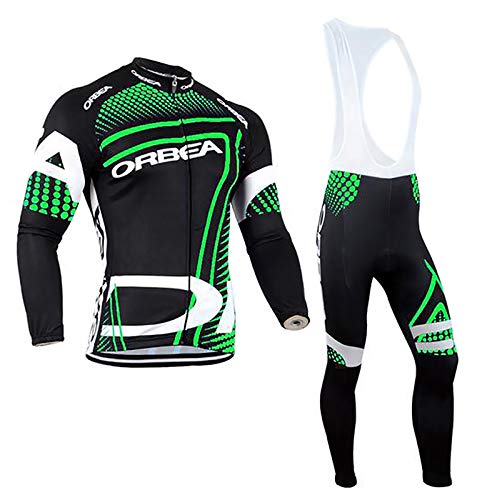 Traje Ciclismo Hombre Conjunto Ropa Bicicleta Invierno Maillot Ciclismo Hombres Manga Larga y Pantalones Ajustados 3D MTB Manga Larga