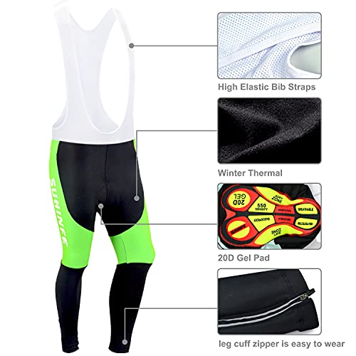 Traje Ciclismo Hombre Invierno, Maillot Ciclismo Manga Larga con vellón Térmico y Pantalón de Ciclismo Acolchado Grueso para Bicicleta, Animados, L