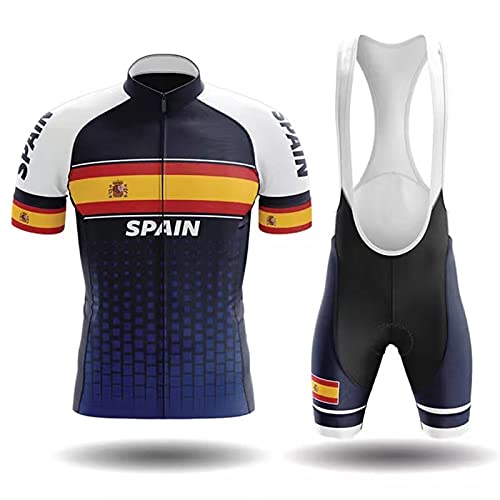 Traje de Ciclismo Hombre de Equipos Profesionales. Culotte y Maillot. Ropa Ciclismo con Badana 12D Gel Pad para MTB Spinning, Equipacion Ciclismo Bicicleta de Carretera