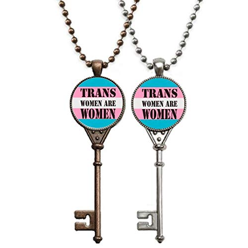 Trans Woman Support LGBT - Collar con colgante de llave transgénero para decoración de pareja