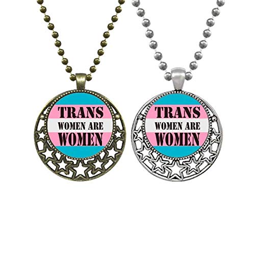 Trans Woman Support LGBT Transgender Lovers Collares Colgante Retro Luna Estrellas Joyería