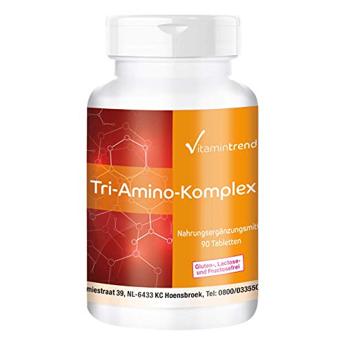 Triamino Komplex – Aminoácidos Complex – Arginina, Ornitina y Lisina – Vegano – 90 comprimidos – Crecimiento muscular y reducción de grasa