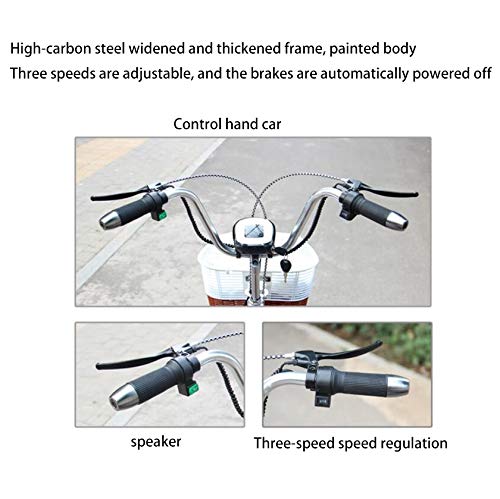 Triciclo Adulto Bicicleta de Tres Ruedas 20 '' asistido eléctrico Bicicletas de 3 Ruedas para Padres Batería de Litio Motor de 250W con Cesta de la Compra Adicional Triciclo de Movilidad Ejercicio