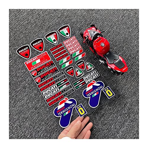 TRKOPS Mingwangauto Casco Reflectante Motorcross Motorbike Tarquías de la Bandera Italiana Ajuste for Ducati Logo 1 8cm x 27 cm/Entero Colocar (Color : Highl Reflective A)