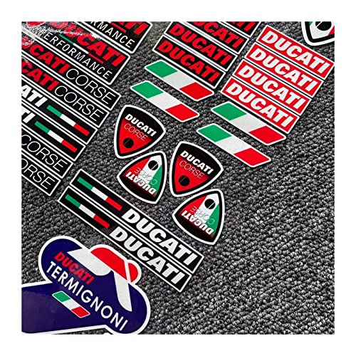 TRKOPS Mingwangauto Casco Reflectante Motorcross Motorbike Tarquías de la Bandera Italiana Ajuste for Ducati Logo 1 8cm x 27 cm/Entero Colocar (Color : Highl Reflective A)