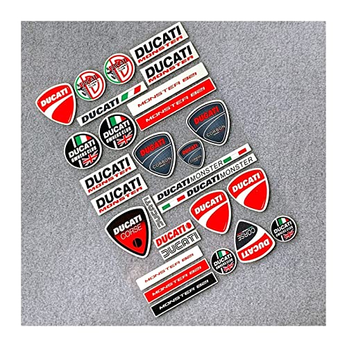 TRKOPS Mingwangauto Casco Reflectante Motorcross Motorbike Tarquías de la Bandera Italiana Ajuste for Ducati Logo 1 8cm x 27 cm/Entero Colocar (Color : Highl Reflective A)