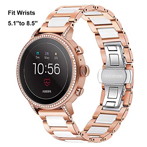 TRUMiRR 18mm cerámica Banda de Reloj de liberación rápida Correa Todos los Enlaces extraíble para Huawei Reloj, Huawei Fit Honor S1, ASUS ZenWatch 2 WI502Q 2015, Withings Activite/Acero/Pop