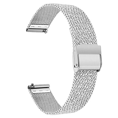 TRUMiRR Reemplazo para Samsung Galaxy Watch 42mm/Galaxy Watch Active/Gear Sport Correa de Reloj, 20mm Correa de Reloj de Malla de Acero Inoxidable Tejida Pulsera para Garmin Vivoactive 3/3 Music