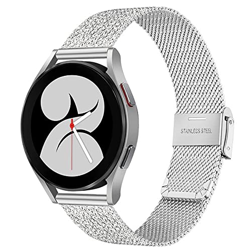 TRUMiRR Reemplazo para Samsung Galaxy Watch 42mm/Galaxy Watch Active/Gear Sport Correa de Reloj, 20mm Correa de Reloj de Malla de Acero Inoxidable Tejida Pulsera para Garmin Vivoactive 3/3 Music