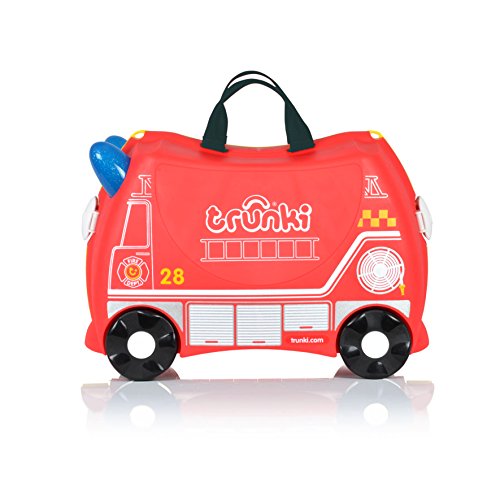 Trunki Maleta niño correpasillos y equipaje de mano infantil: Camión de bomberos Frank (Rojo)